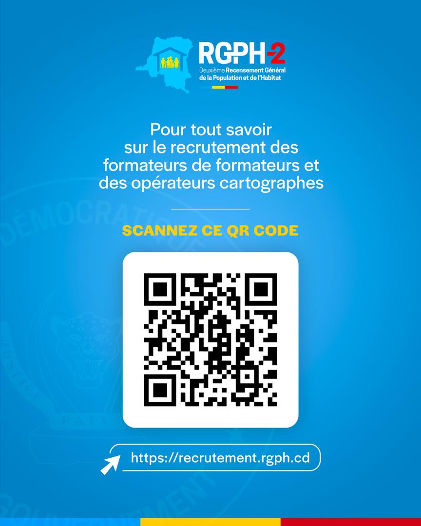 RDC : ouverture du recrutement des agents pour le recensement de la population
